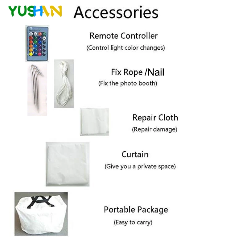 Flash Deal News 8.2ft*5.9ft*7.38ft mini Inflatable photo booth party Backdrop stand  with LED strip on bottom Inflatable Tent For party 5