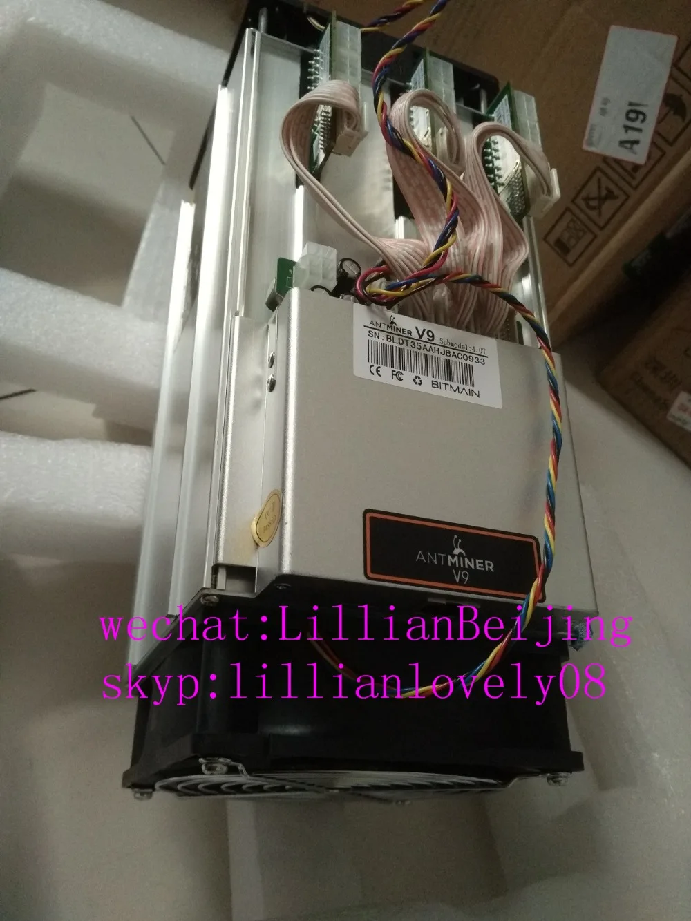 Б/у Bitmain AntMiner V9 4Th/s для btc bitcoin Mining machine Asic miner V9 4T