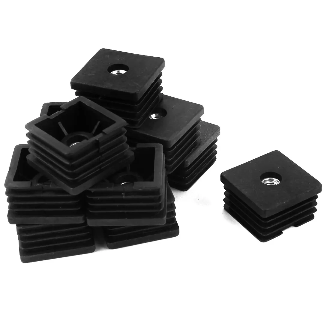 X Autohaux 40Mm X 40Mm Black Thread Square Tube Inserts End Blanking