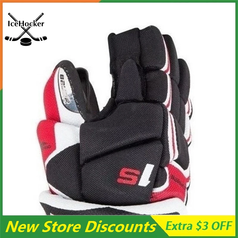 Top Quality Ice Hockey Gloves Black/Red Pro Protective for your Hands