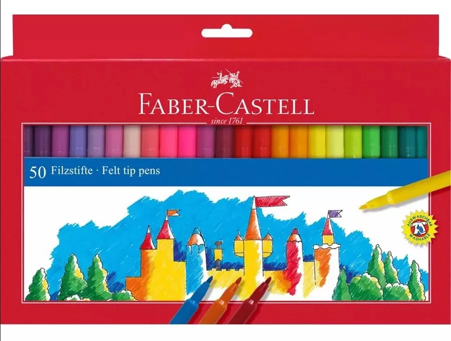 Faber Castell 554250 волокна наконечник пера Cardboardbox 50 фломастеров - Цвет: 554236