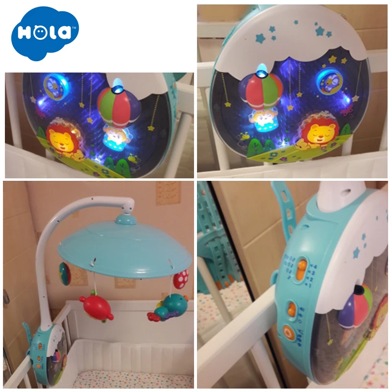 HOLA 1105 New Arrived 5 pcs/set ABS Set Baby Crib Mobile Bed Bell Toy Holder Arm Bracket Nursery Music Love Baby Rattles