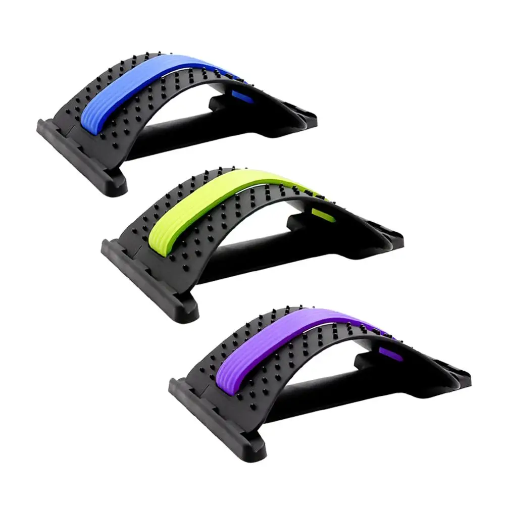 Back Stretch Massager Acupuncture Fitness Equipment Lumbar Spine Strain Back Orthotic Device Spine Pain Relief Massage Relaxatio