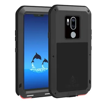 

Love Mei - Funda Compatible con LG G7 ThinQ ,Aluminio y Silicona Ultra Resistente con Cristal Gorila Glass - Negro