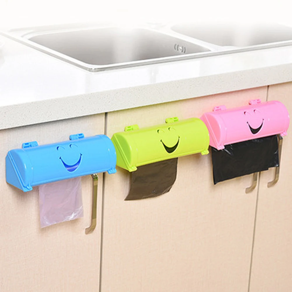 

Candy Color Home Eco-friendly Smile Face Garbage Bags Storage Box Kitchen Paste Type Plastic Container