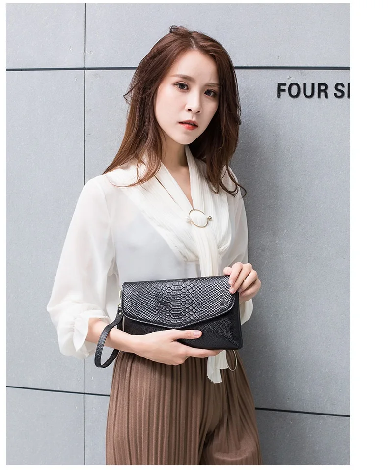 MJ Brand Serpentine Genuine Leather Women Messenger Bag Female Small Crossbody Bag Natural Real Leather Day Clutch with Wristlet (6)
