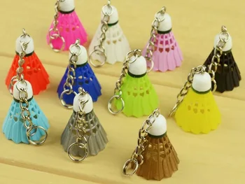 

FREE SHIPPING BY DHL 1500pcs/lot Wholesale Mini Small Badminton Keychains Small Shuttlecock Keyrings for Sports Gifts