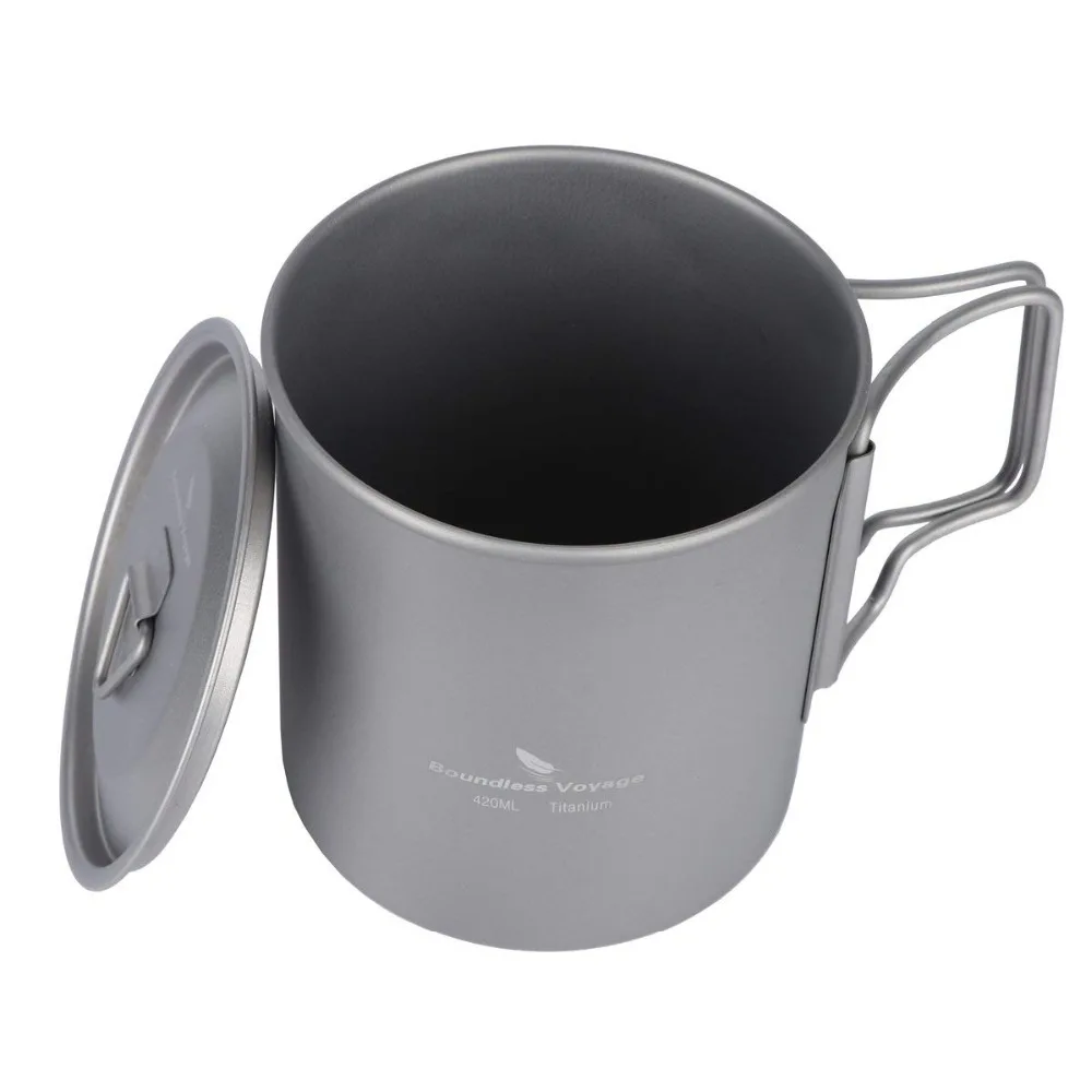 Титановая походная кофейная кружка 420 мл, прочная легкая крышка со ...