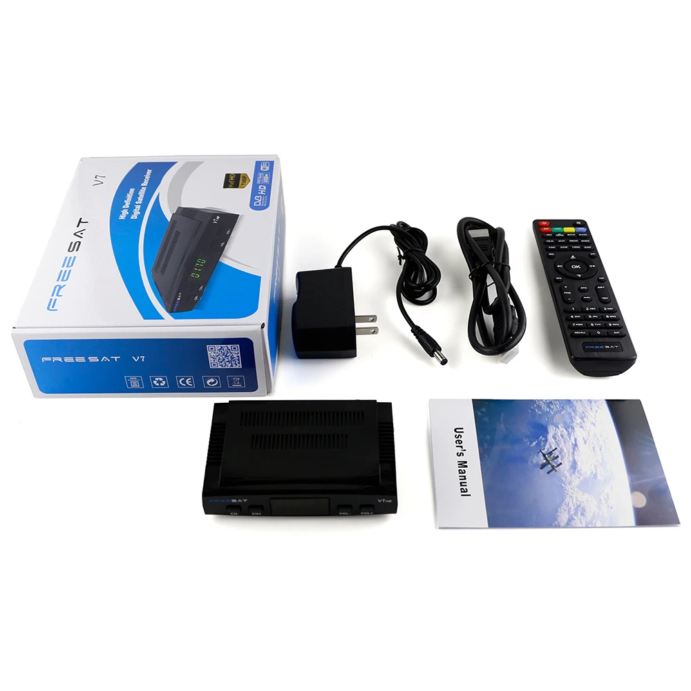 Freesat V7 HD Ccam спутниковый ресивер+ 1 год Европа Испания CCam 5 Cline сервер+ 1 USB wifi DVB-S2 ресивер спутниковый HD ресивер