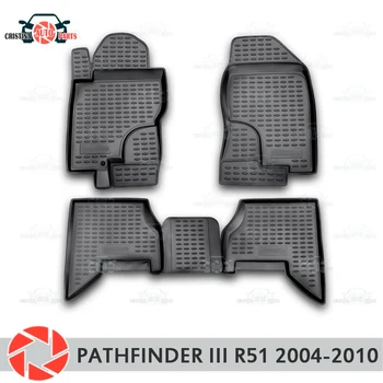 

Floor mats for Nissan Pathfinder R51 2004-2010 rugs non slip polyurethane dirt protection interior car styling accessories