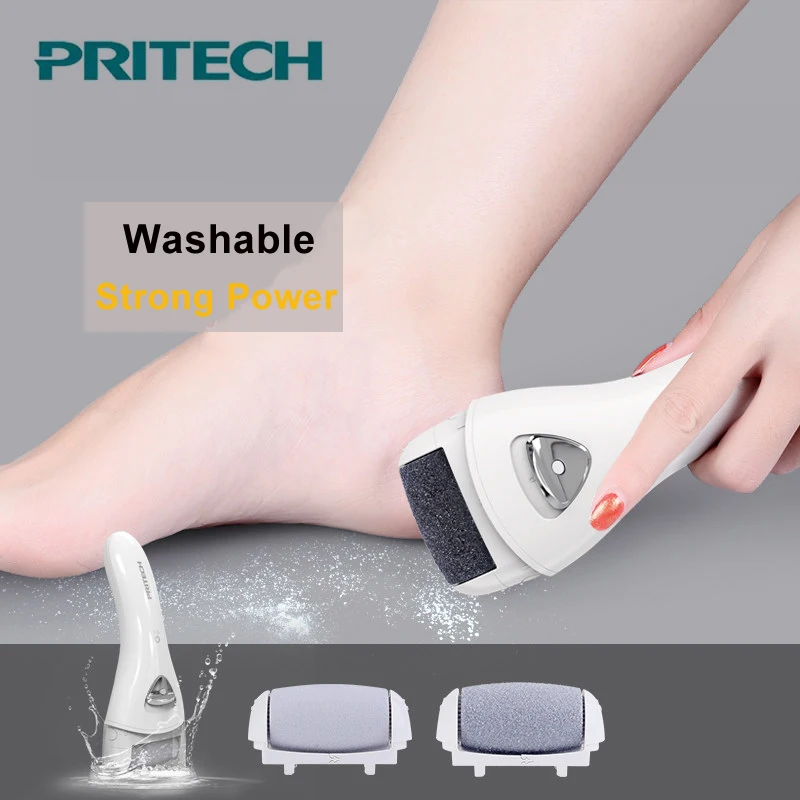 Beste 2018 Pritech Elektrische Eelt Remover Pedicure Machine Voetverzorging Tool Oplaadbare Bestand Voor Voeten Pedicure Gereedschap Met 3 Hoofd