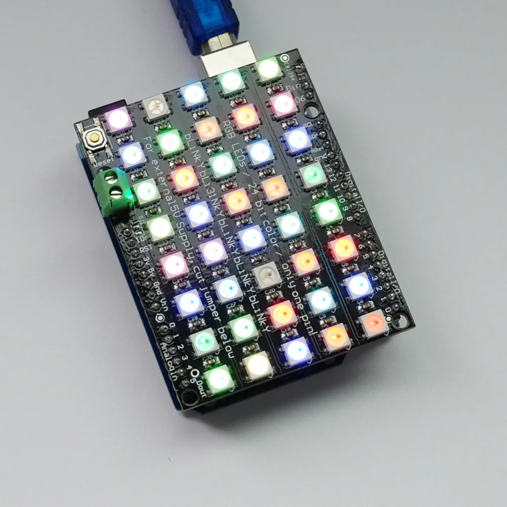 Placa De Módulo Led Endereçável Para Arduino Pixel Dot Matrix Shield 40 ...