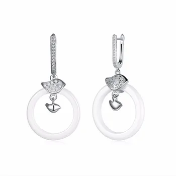 

Good Quality Round Shape With Flying Bird 925 Sterling Silver Earring Fashion Women Select Charming Jewelry