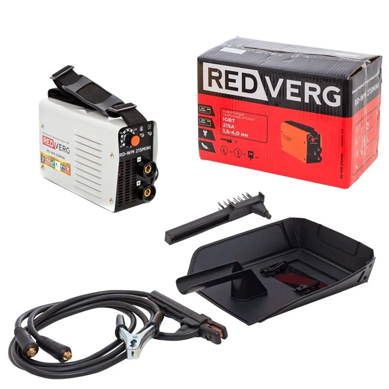 Аппарат сварочный инверторный RedVerg RD-WM 215MINI (мощность 7.9 кВт, Сварочный ток 20-215А, Диаметр электродов 4 мм)