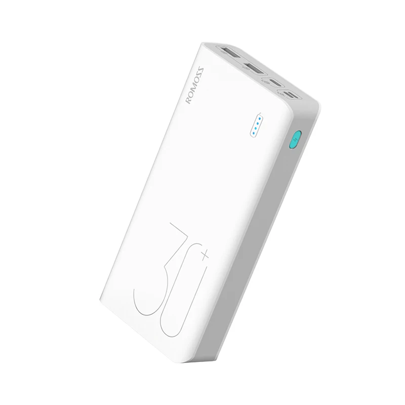 Белый Внешний аккумулятор Romoss Sense 8+ 30000 мАч - Цвет: Белый