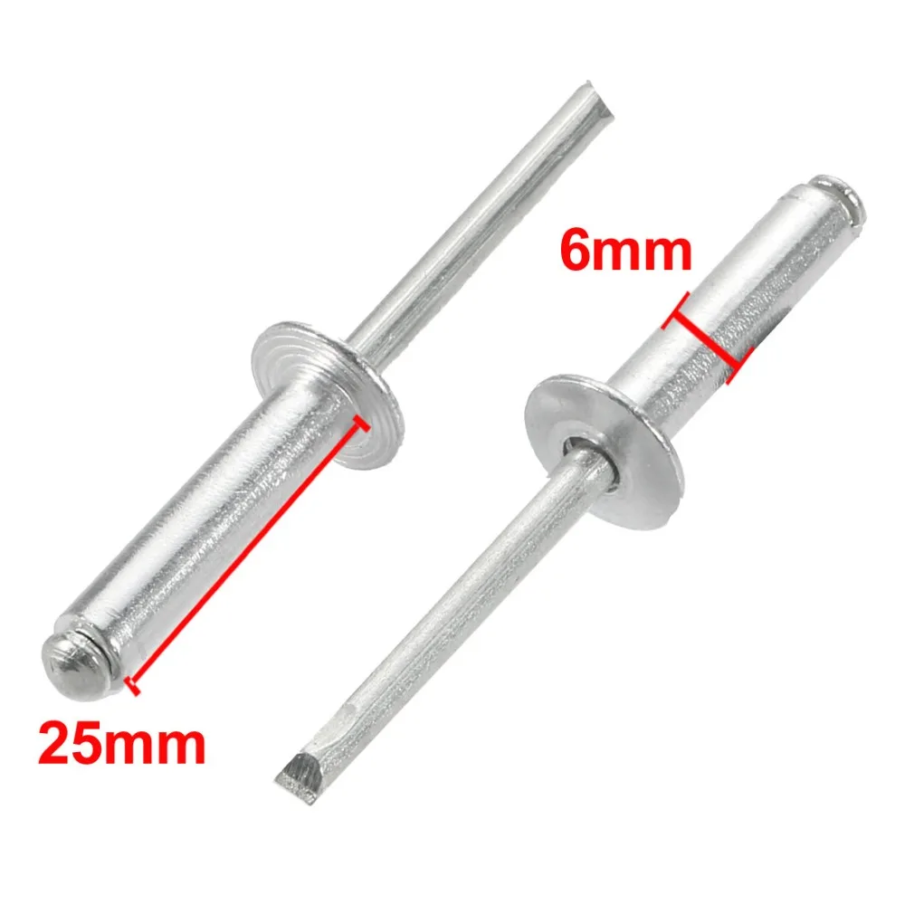 30Pcs 6x25/30mm Blind Rivets Aluminum/Steel Open End Rivet Fasteners