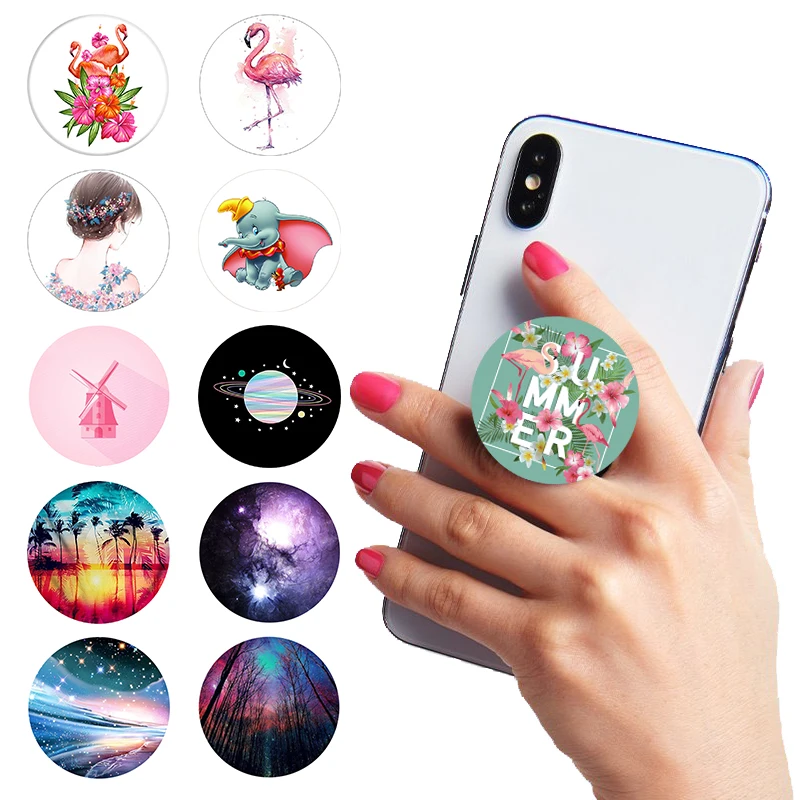 

Girls Beautiful Flower Pop Socket for Mobile Phones Hand Finger Ring Phone Holder Expanding Grip Mount Desk Stand PopSocket
