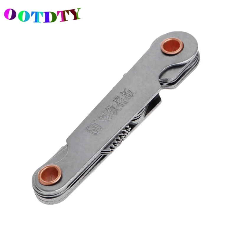 

OOTDTY 2Pcs/set Stainless Steel Metric Screw Pitch 60+55 Degree Thread Measuring Gauge