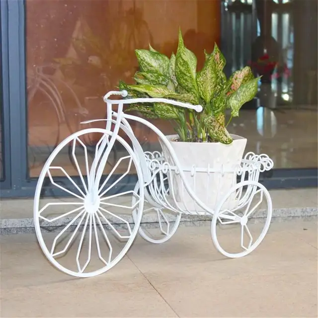 Metal Vintage Tricycle Bicycle Bike Flowers Nursery Pot Planter Metal Vintage Tricycle Bicycle Bike Flowers Nursery Pot Planter Garden Plant Holder Basket Home Patio Coffee Decoration