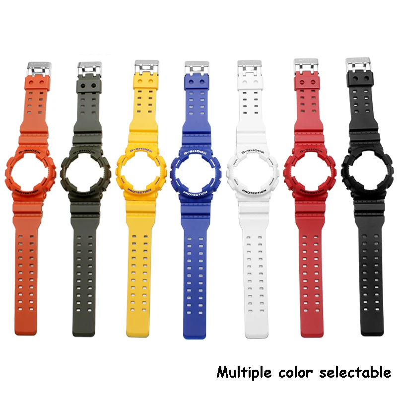 

Replacement strap with case high quality silicone watch band multiple color selectable for GD120GA-100GA-110GA-100C