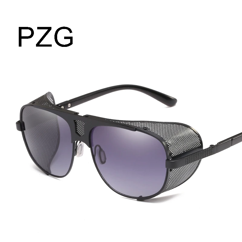 PZG бренд Очки punk Солнцезащитные Очки Женщины Мужчины поляризованные uv400 высокого качества очки стимпанк очки