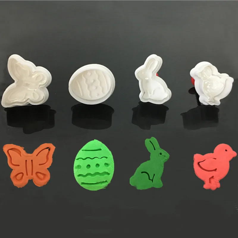 LIXYMO DIY Easter egg bunny butterfly fondant molds cutters embosser