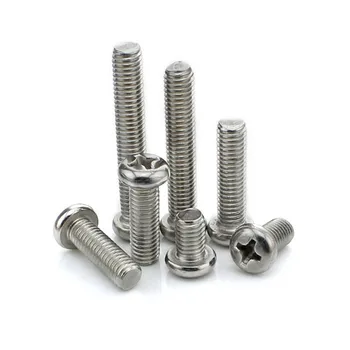 

100pcs/lot DIN7985 Stainless steel pan head philips machine screw M0.8 M1 M1.2 M1.4 M1.6 M1.7 M2 M2.5 M3