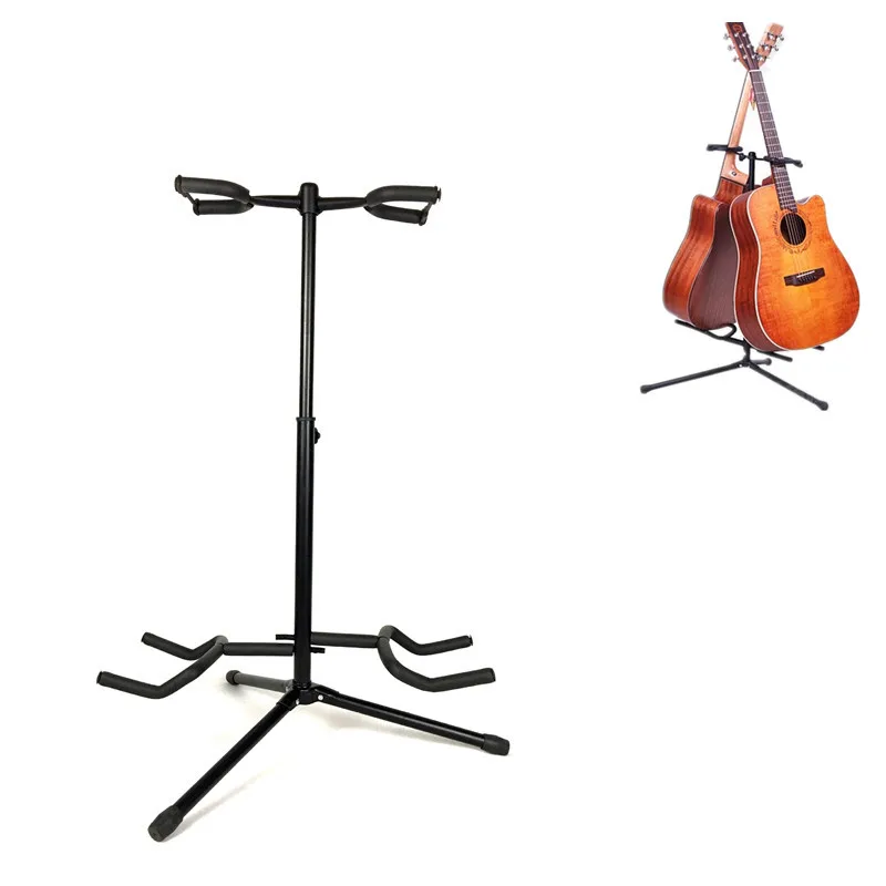  2 in 1 Guitar Stand Music Folding Stand Padded for Acoustic Electric Bass Guitar Studio Hanger
