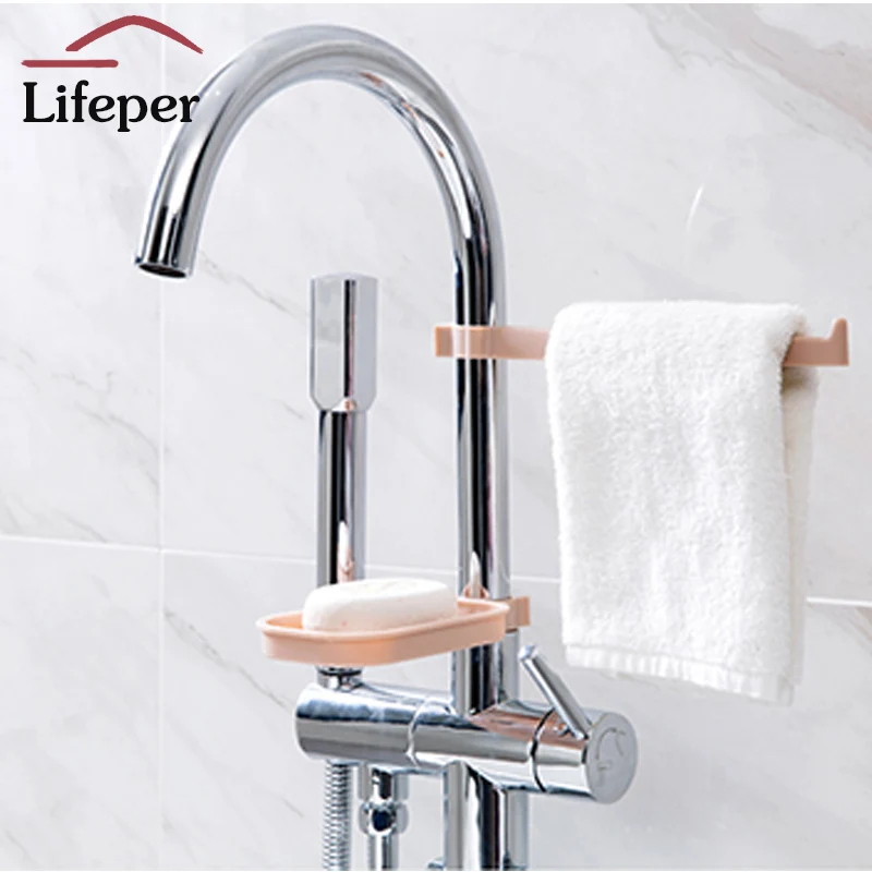 

New Sink Hanging Storage Rack Storage Holder Sponge Bathroom Kitchen Faucet Clip Dish Cloth Clip Shelf Drain Dry Towel Organizer