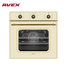 Встраиваемый электрический духовой шкаф с конвекцией AVEX HS 6060 YR, обьем 56л, конвекция, гриль, фасад эмалированный металл