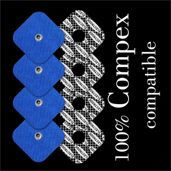 

TENSPAD SILVER - 8 electrodes for COMPEX with silver pattern, 50x50mm with SNAP connector