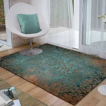 Más Verde marrón turco vintage floral flores 3d imprimir antideslizante de microfibra habitación moderna decorativa alfombra lavable de área Mat