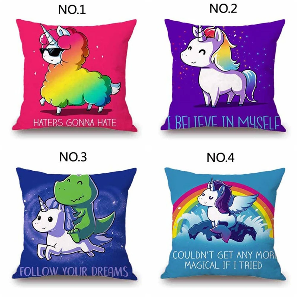 Мультфильм Единорога печати Наволочки кровать талии для дома|pillow case bed|printed pillow