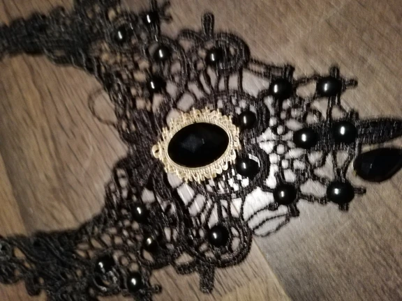 Black Lace & Beads Collar Necklace photo review