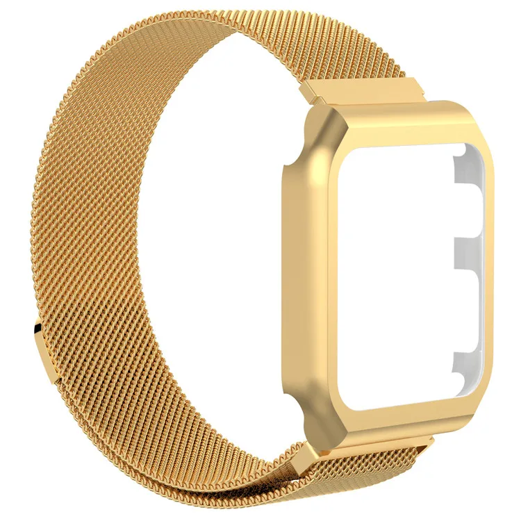 Apple Watch Band Нержавеющая сталь сетка магнитный сменный Браслет для часов с металлический защитный чехол для Apple Watch розовое золото 42 мм