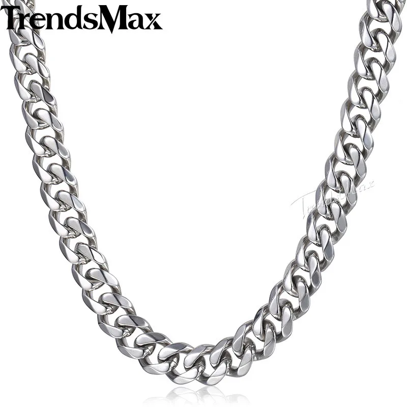 Матовое полированное ожерелье Trendsmax Мужская цепь из нержавеющей стали 316L