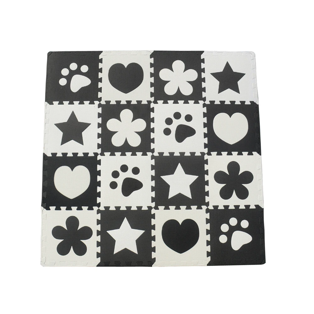 10 Pcs Hitam Putih Bayi Bermain Tikar Busa EVA Puzzle Tikar