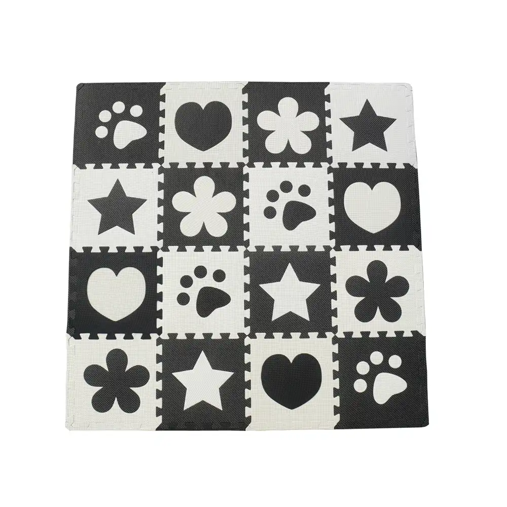 black and white baby play mat