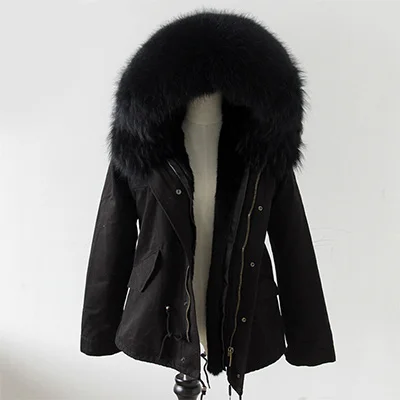 Новое модное пальто из натурального меха енота Женская зимняя куртка из искусственного меха Большой размер Парка - Цвет: color 18