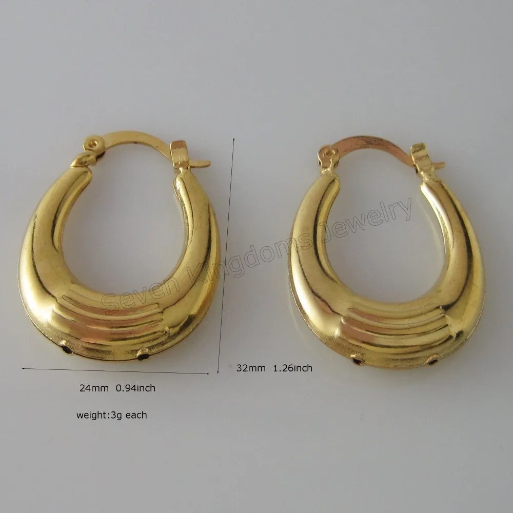 

Can Mix Design/MIN ORDER 10$/NEW SHRIMP - YELLOW GOLD GP FILLED BRASS OVAL HOOP TALL 1.26" WIDTH 24MM 0.94" EARRING WEIGHT 3G
