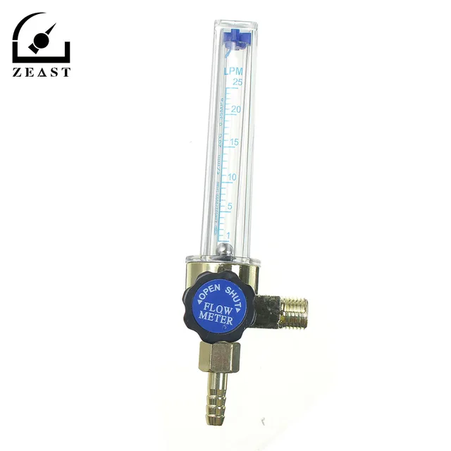 Flow Meter Argon CO2 Gas Barb Welding Regulator Gauge 1/4PT 0.15MPA 7mm