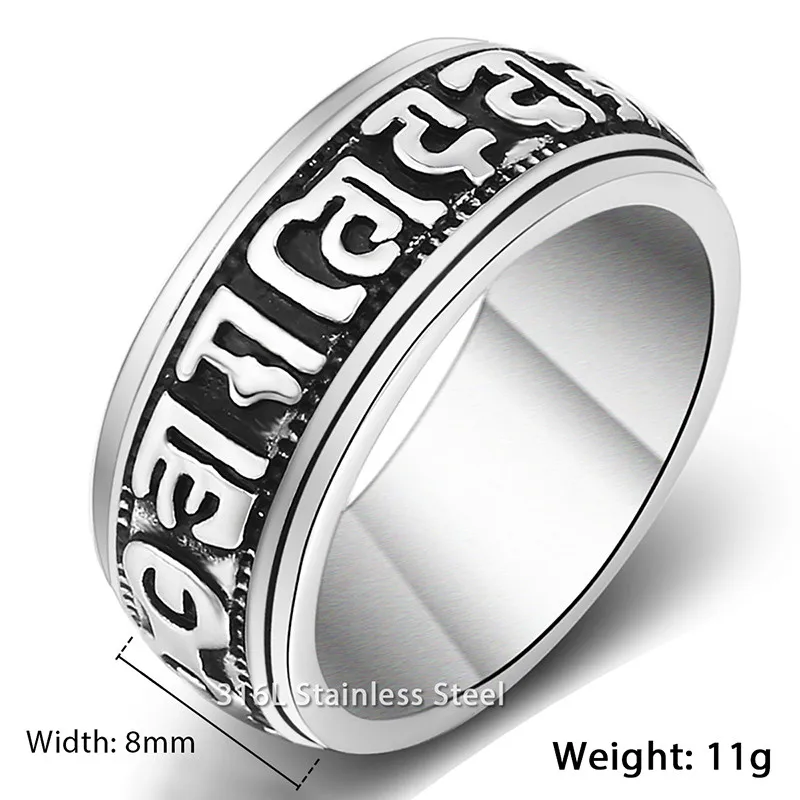 Trendsmax Trendy Mens Women Magic Runes Wedding Engagement Band Ring 316L Stainless Steel Ring HR335