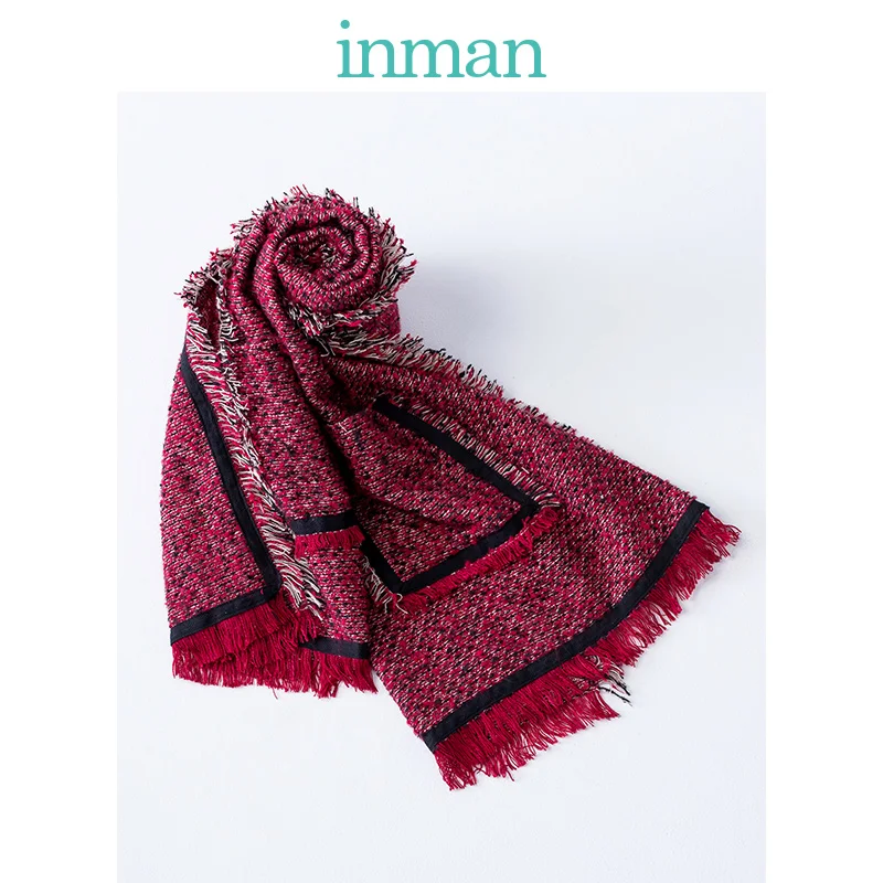 

INMAN Winter Women Retro Style All Matched Contrast Color Winter Autumn Keep Warm Ethinic Patchwork Scarf