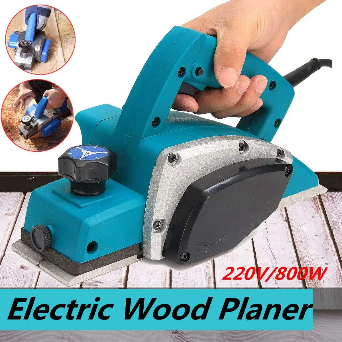 

Powerful Electric Wood Planer Door Plane Hand Held Heavy Duty 220V 800W Woodworking Power Tool Surface for Wood Processing