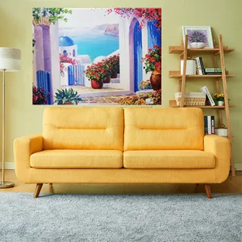 

4D5D CDP Painting of a view of Santorini. Home or office decoration