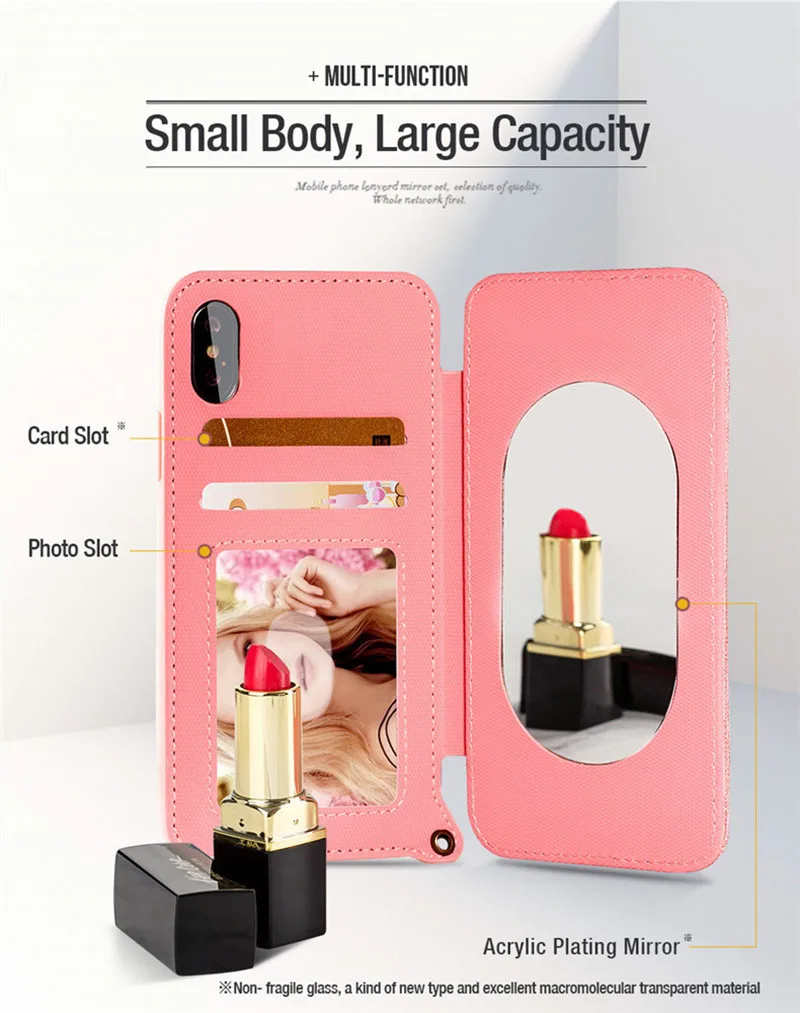 Mirror Phone Case for iPhone X Women Girls Make Up Mirror Case for iPhone X 6 S 7 8 Plus Shockproof Protective Case Stand Cover (23)