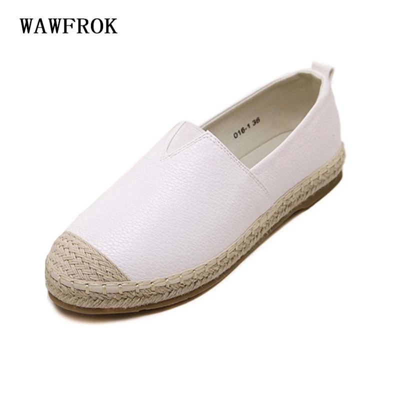 

WAWFROK Women Flats Shoes 2018 New Spring Summer Women Casual Shoes Breathable Slip-On Loafers big size 34-43