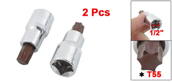 UXCELL 2 предмета автомобиля T55 Torx отвертка 1/" Квадратный привод гнездо комплект