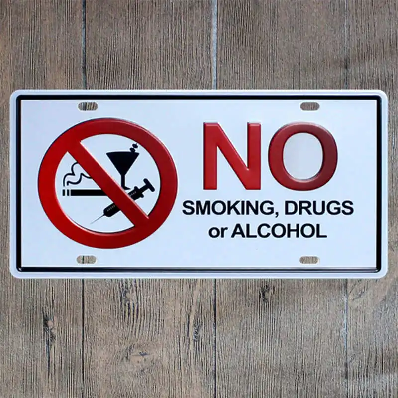NO SMOKING Warning Sign Metal Plaques Coffee Bar Beer Bar Vintage Decor Wall Posters Home Decoration 15x30 cm - Цвет: 9598