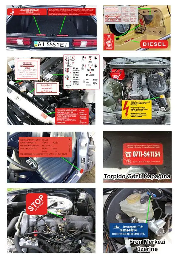 Spark EMS Mercedes w123 230,4 230,6 230e 200d 250d 300d Набор наклеек набор этикеток Звездная эмблема размер полный